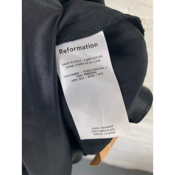 Reformation Women's Fitted A-line Edda Silk Skirt Pull-On Black Size S NWT - Picture 9 of 10